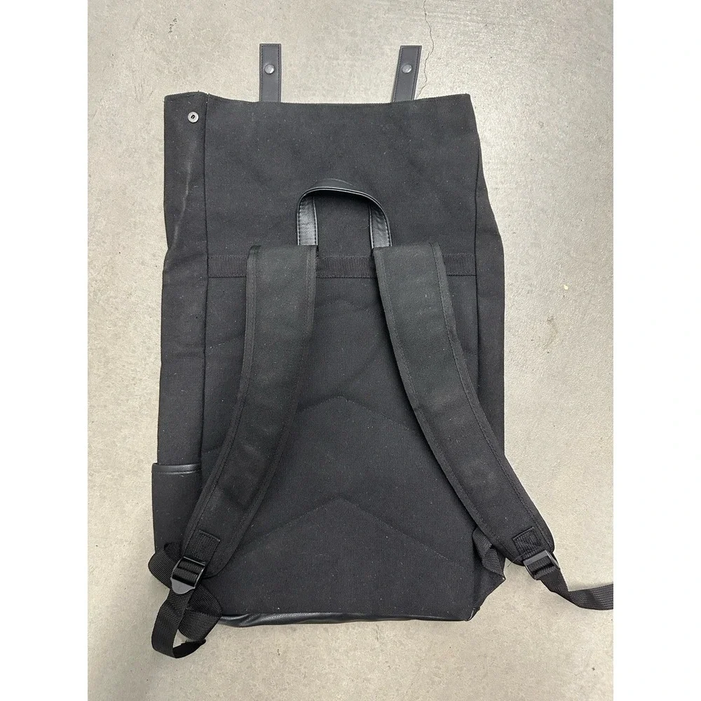 Mercedes-Benz Black Roll Top Backpack Canvas Laptop Travel Bag Unisex Car Logo